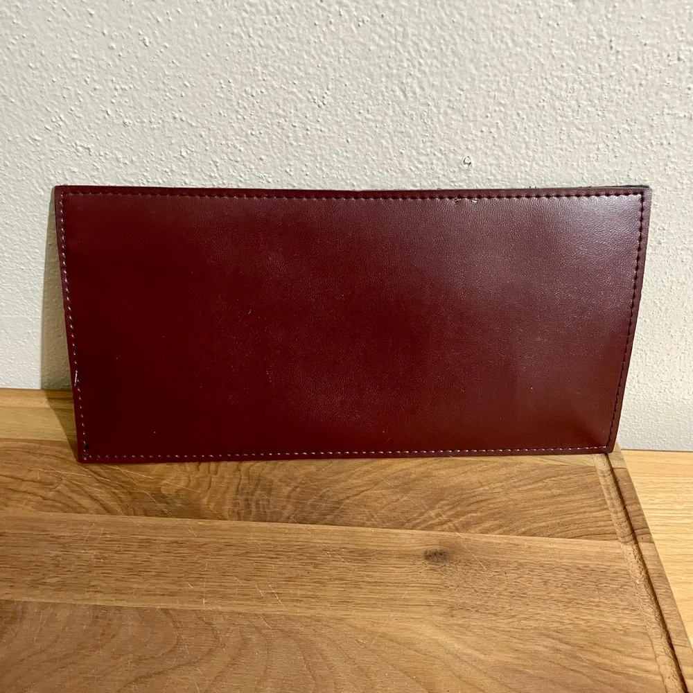 Vintage Leather Briefcase Oxblood Dual Handle Zip Structured Work Organizer